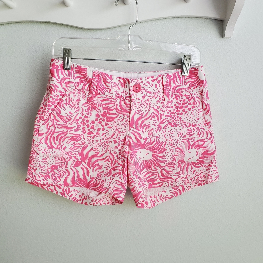 Lilly Pulitzer pink lion print Callahan short 00